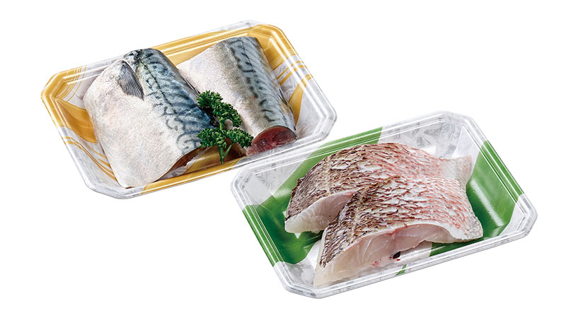 食品包装資材　鮮魚4トレイのことなら包装資材のシンセー